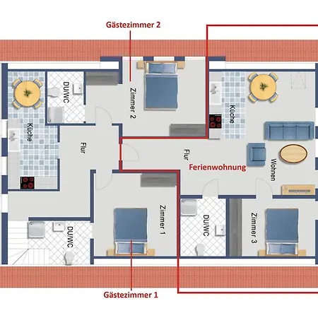 Lägenhet Ferienzimmer 2 Engelmann-beck Hanstedt